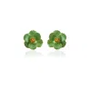 Milou Jewelry Women's Light Green Petite Flower Earrings In Green
