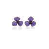 Milou Jewelry Women's Light Purple Bloom Flower Earrings In Purple