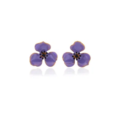 Milou Jewelry Women's Light Purple Bloom Flower Earrings