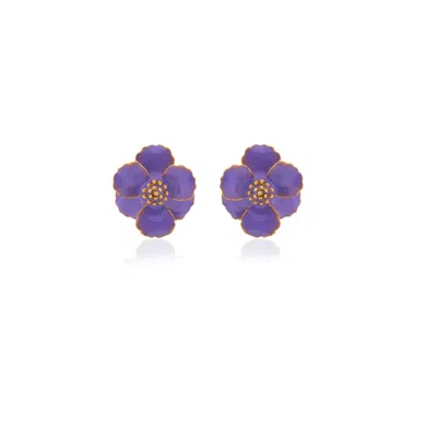 Milou Jewelry Women's Light Purple Petite Flower Earrings