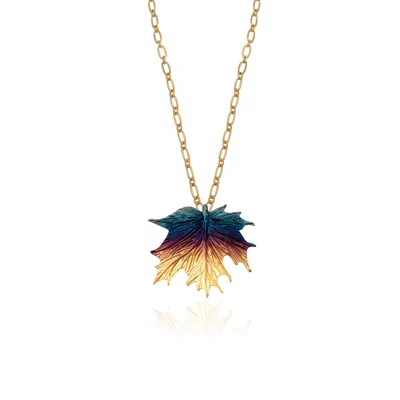 Milou Jewelry Women's Multicolor Maple Leaf Necklace In Yellow