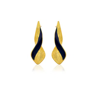 Milou Jewelry Women's Navy Blue & Gold Infinity Earrings