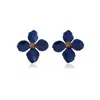 Milou Jewelry Women's Navy Blue Clover Flower Earrings In Blue