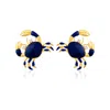 Milou Jewelry Women's Navy Blue Crab Earrings In Blue