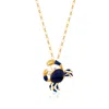 Milou Jewelry Women's Navy Blue Crab Necklace In Blue