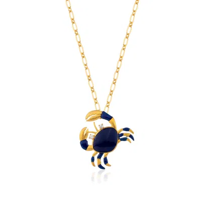Milou Jewelry Women's Navy Blue Crab Necklace