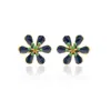 Milou Jewelry Women's Navy Blue Scarlet Flower Earrings In Blue