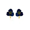 Milou Jewelry Women's Navy Blue Three-leafed Clover Earrings In Blue