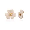 Milou Jewelry Women's Neutrals Trillium Flower Earrings - Cream