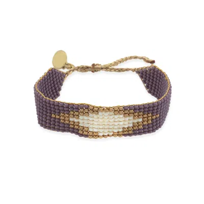 Milou Jewelry Women's Orange Isabella Beaded Bracelet - Pink & Purple