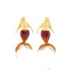 Milou Jewelry Women's Orange Mermaid Earrings In Orange