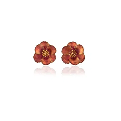 Milou Jewelry Women's Orange Sugar Pink Petite Flower Earrings