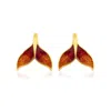 Milou Jewelry Women's Orange Whale Tail Earrings In Orange