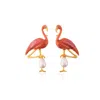Milou Jewelry Women's Pink Flamingo Earrings In Pink