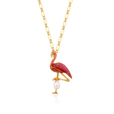 Milou Jewelry Women's Pink Flamingo Necklace