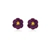 Milou Jewelry Women's Purple Blossom Flower Earrings In Purple