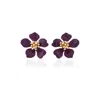 Milou Jewelry Women's Purple Cherry Blossom Flower Earrings In Purple