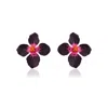Milou Jewelry Women's Purple Clover Flower Earrings In Purple