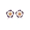 Milou Jewelry Women's Purple Primrose Flower Earrings In Purple