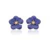 Milou Jewelry Women's Purple Very Peri Viola Flower Earrings In Purple