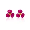 Milou Jewelry Women's Raspberry Pink Bloom Flower Earrings In Pink