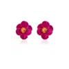 Milou Jewelry Women's Raspberry Pink Blossom Flower Earrings In Pink