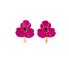 Milou Jewelry Women's Raspberry Pink Three-leafed Clover Earrings In Pink