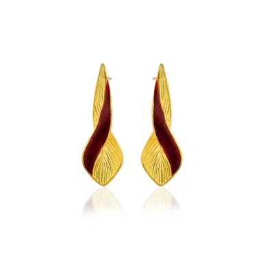 Milou Jewelry Women's Red & Gold Infinity Earrings