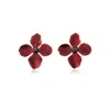 Milou Jewelry Women's Red Clover Flower Earrings In Red