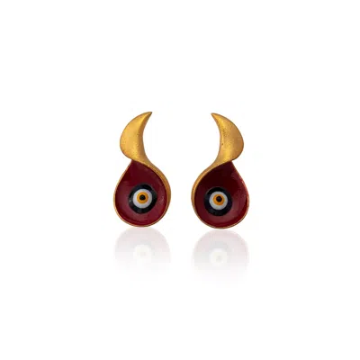 Milou Jewelry Women's Red Evil Eye Earrings