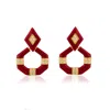Milou Jewelry Women's Red Geometric Drop Earrings In Red