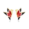 Milou Jewelry Women's Red Multicolor Butterfly Earrings In Red