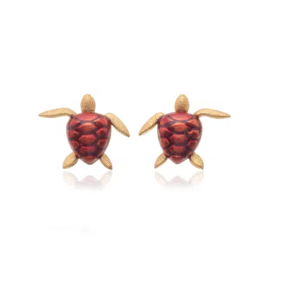Milou Jewelry Women's Red Sea Turtle Earrings