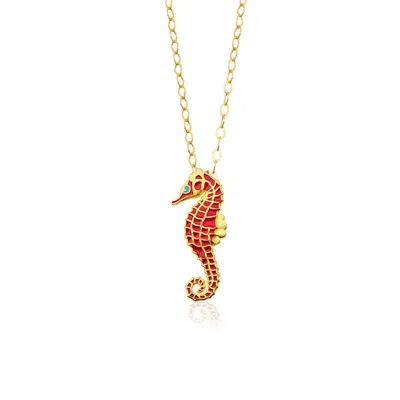 Milou Jewelry Women's Red Seahorse Necklace