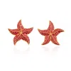 Milou Jewelry Women's Red Starfish Earrings In Red