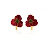 Milou Jewelry Women's Red Three-leafed Clover Earrings In Red