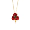 Milou Jewelry Women's Red Three-leafed Clover Necklace In Red