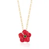 Milou Jewelry Women's Red Viola Flower Necklace In Red