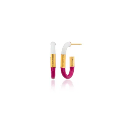 Milou Jewelry Women's Sophia Hoop Earrings - Pink & Purple