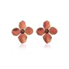Milou Jewelry Women's Sugar Pink Clover Flower Earrings In Pink