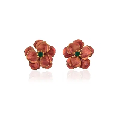 Milou Jewelry Women's Sugar Pink Viola Flower Earrings