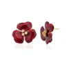 Milou Jewelry Women's Trillium Flower Earrings - Red