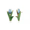 Milou Jewelry Women's Tulip Flower Earrings - Blue In Blue