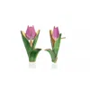 Milou Jewelry Women's Tulip Flower Earrings - Pink In Pink