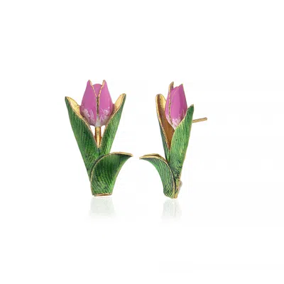 Milou Jewelry Women's Tulip Flower Earrings - Pink