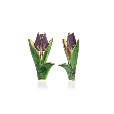 Milou Jewelry Women's Tulip Flower Earrings - Purple