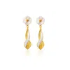 Milou Jewelry Women's White & Gold Infinity Drop Earrings In White