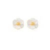 Milou Jewelry Women's White Blossom Flower Earrings In White