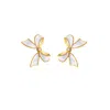 Milou Jewelry Women's White Bow Earrings In White