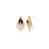 Milou Jewelry Women's White Calla Lily Flower Earrings In Gold
